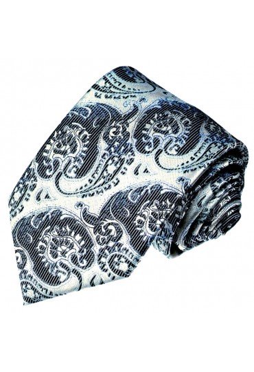 Seidenkrawatte Silber Blau