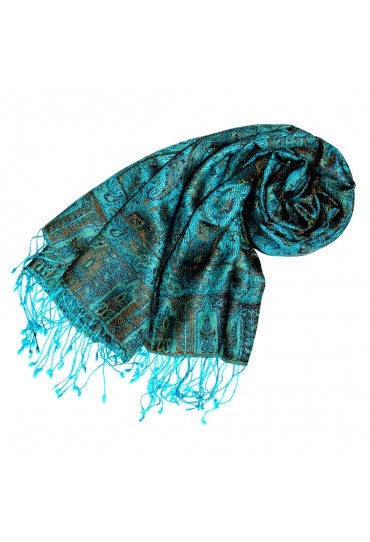 Pashmina Paisley türkis bronze LORENZO CANA