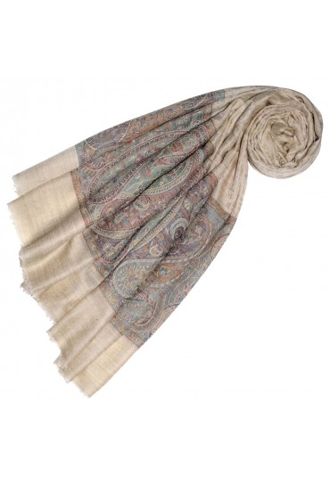 Kaschmirschal Herren Sandfarben  Paisley LORENZO CANA