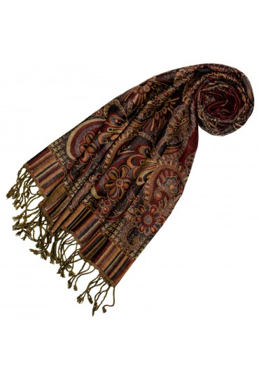 Halstuch Wolle Orange Schwarz Gelb LORENZO CANA