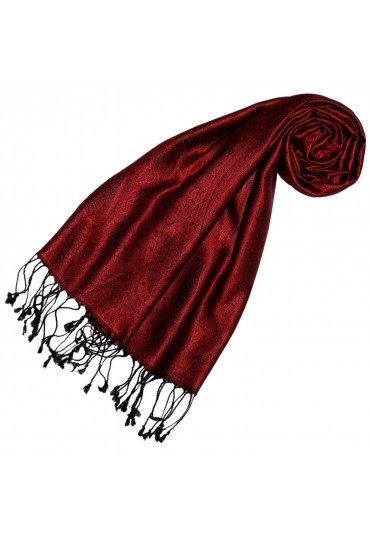 Herrenschal 100% Seide Paisley Erdbeere Schwarz LORENZO CANA