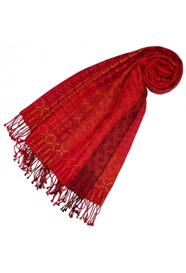 Baumwolle + Wolle Männer Halstuch rot schwarz gelb LORENZO CANA