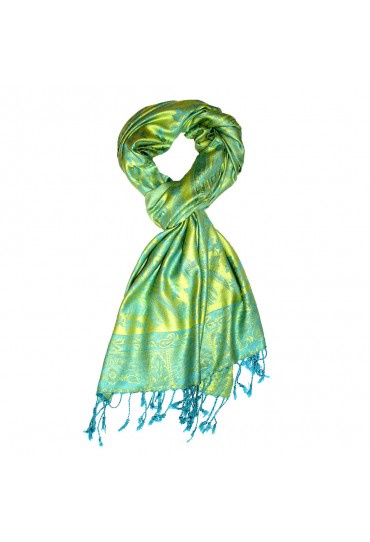 Herren Schal 100% Viskose Paisley türkis limone blau gelb LORENZO CANA