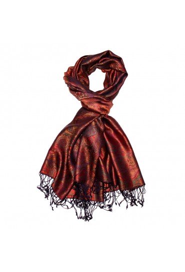 Schaltuch Herren 100% Seide Paisley rot weinrot bordeaux LORENZO CANA
