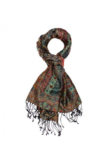 Schaltuch Paisley rot grün orange LORENZO CANA