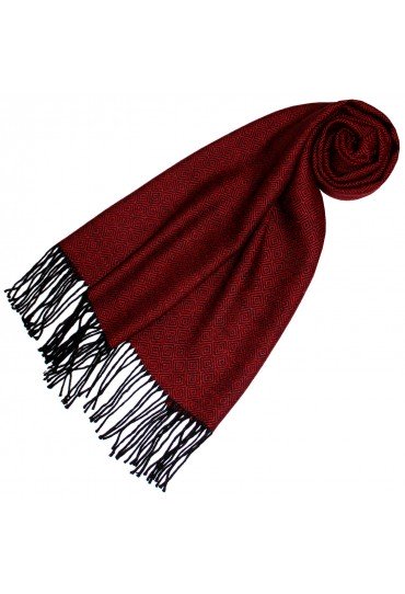 Damenschal 100% Alpaka Raute dunkelrot purpurrot LORENZO CANA