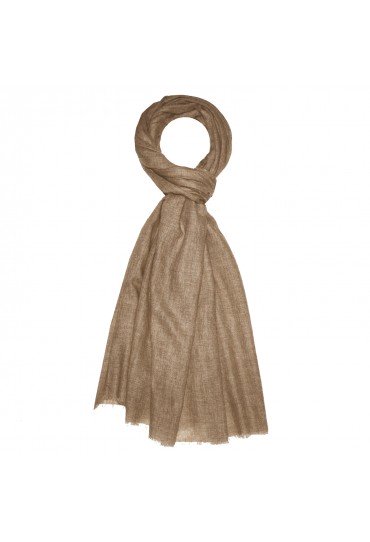 Schaltuch 100% Kaschmir Unifarben braun ocker LORENZO CANA