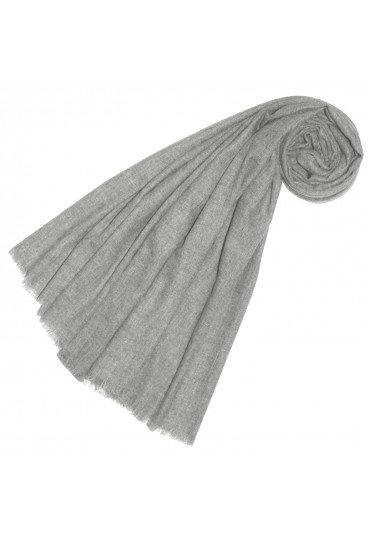 Männerschal Wolle vom Yak Hellgrau LORENZO CANA