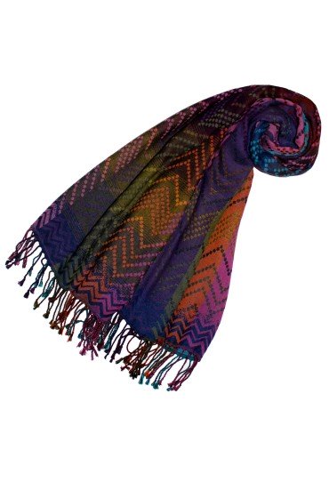 Baumwolle + Wolle Männer Halstuch blau grün orange LORENZO CANA