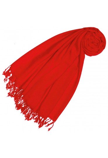Kaschmir + Wolle Damenschal rot einfarbig LORENZO CANA