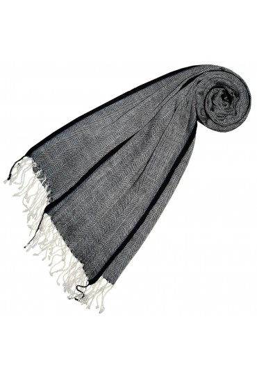 Kaschmir + Wolle Damenschal grau schwarz LORENZO CANA