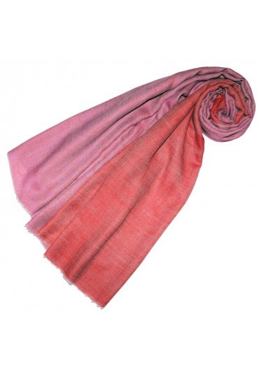 Kaschmirschal Doubleface rosa und lachsrot LORENZO CANA