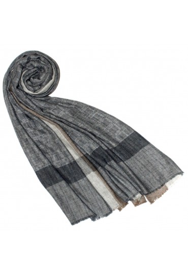 Flauschige Kaschmir Stola Taubengrau Cappuccino LORENZO CANA