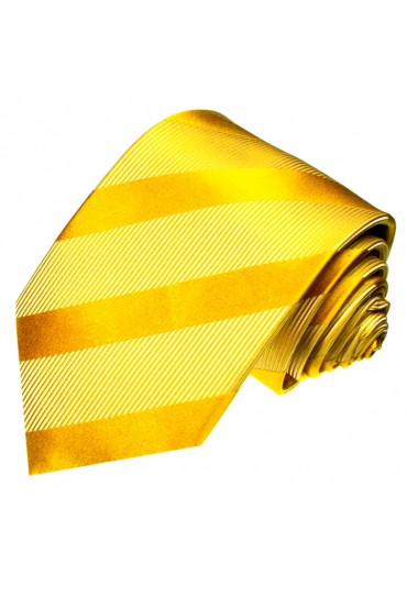 Krawatte 100% Seide Streifen gold orange LORENZO CANA