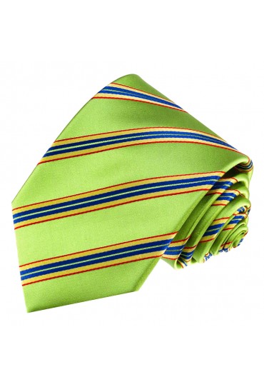 Krawatte 100% Seide Streifen grasgrün grün LORENZO CANA