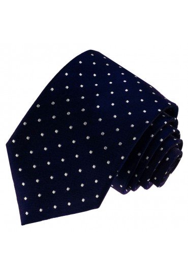Krawatte 100% Seide Punkte schwarzblau weiss LORENZO CANA