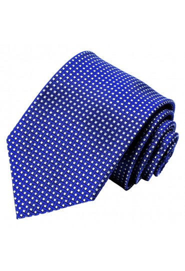 Krawatte 100% Seide Karo blau weiss LORENZO CANA