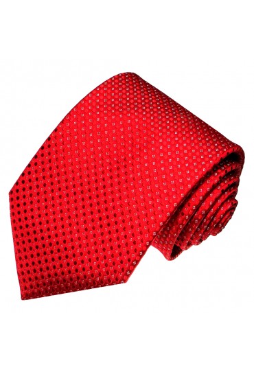 Krawatte 100% Seide Punkte rot weiss LORENZO CANA