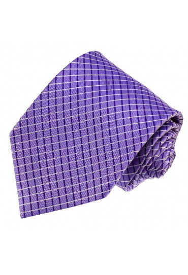 Krawatte 100% Seide Karo lila violett LORENZO CANA