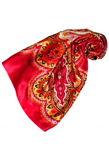 Tuch für Damen rot beere gelb Seide Floral LORENZO CANA