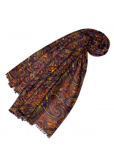 Schaltuch Damen Paisley blau orange gelb LORENZO CANA