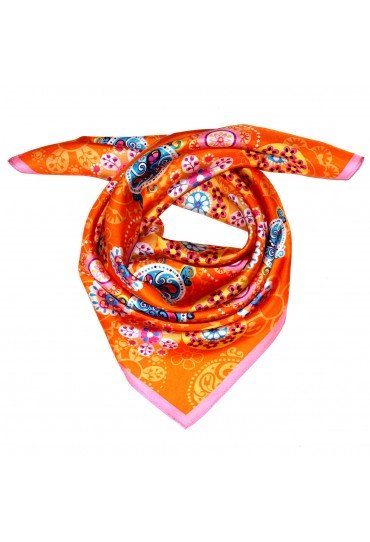Tuch Damen 100% Seide orange rosa blau Floral LORENZO CANA
