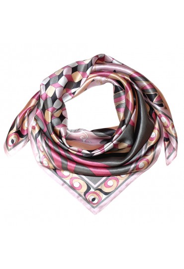 Tuch für Herren rosa grau apricot Seide Floral LORENZO CANA