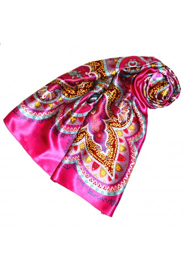 Tuch für Damen rosa braun rot Seide Floral LORENZO CANA
