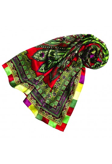 Tuch für Damen grün rot purpur Seide Floral LORENZO CANA