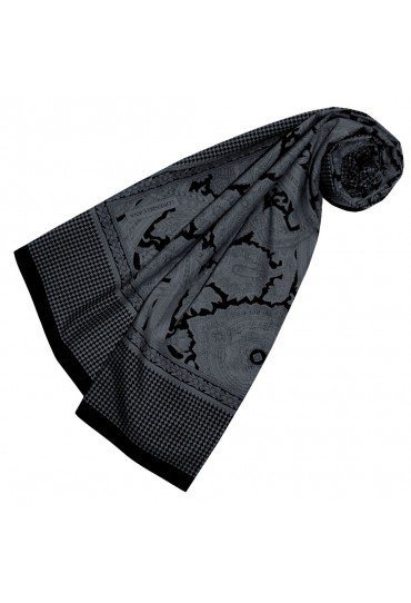 Tuch Damen Hahnentritt Paisley Grau Schwarz LORENZO CANA
