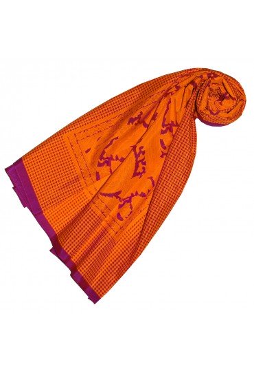 Tuch Damen Hahnentritt Paisley Orange Lavendel LORENZO CANA