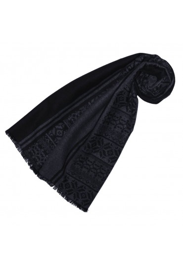 Viskose Winterschal Aztekenmuster Schwarz LORENZO CANA