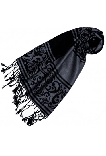 Viskose Winterschal Paisley Grau LORENZO CANA