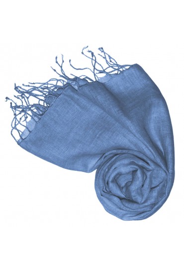 Leinenschal Unifarben Himmelblau LORENZO CANA