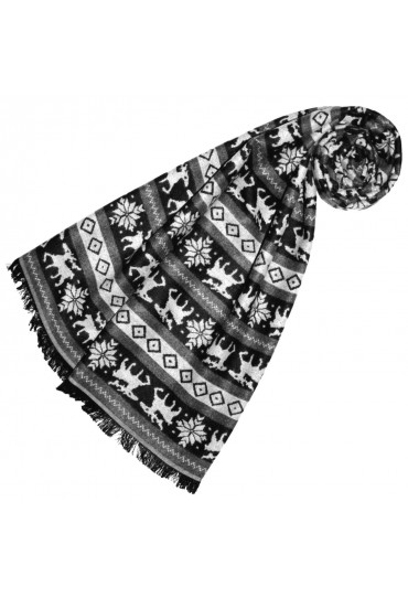 Viskose Winterschal für Herren Streifen Grau LORENZO CANA