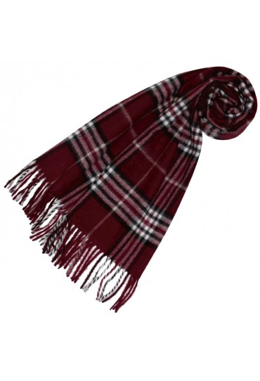 Polyacryl Herrenschal Karo Bordeaux Weiß Schwarz LORENZO CANA