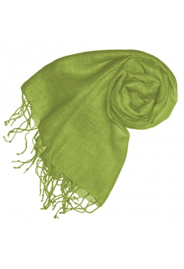 Leinenschal Unifarben Frühlingsgrün LORENZO CANA