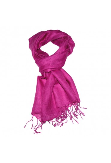 Herrenschal 100% Leinen Unifarben pink rosa LORENZO CANA