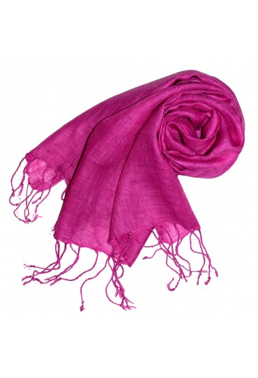Damenschal 100% Leinen Unifarben pink rosa LORENZO CANA