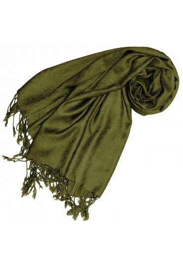 Viskose Halstuch Waldgrün mit Fransen LORENZO CANA