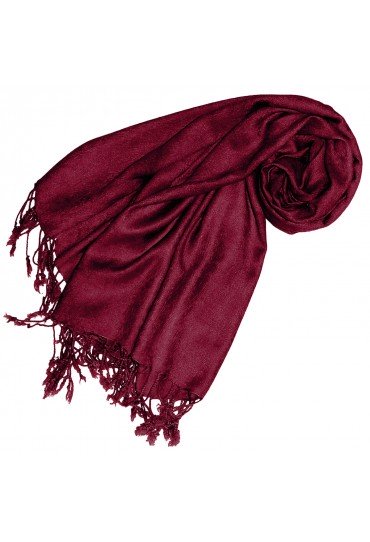 Viskose Halstuch Burgund mit Fransen LORENZO CANA
