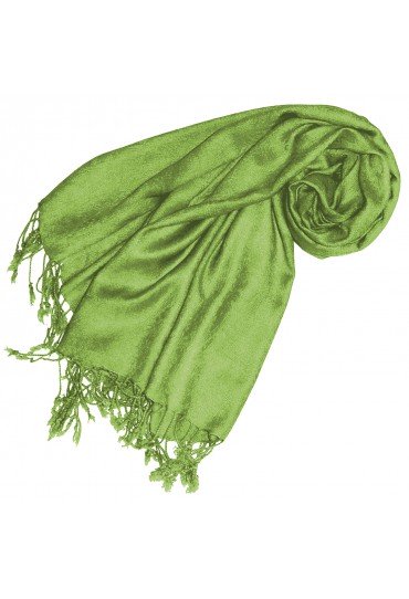 Viskose Halstuch Frühlingsgrün mit Fransen LORENZO CANA