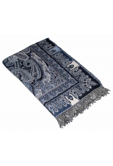 Wolldecke Schwarz Blau Beige LORENZO CANA