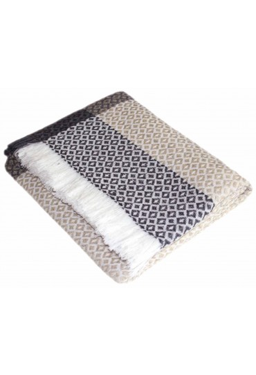 Kaschmirdecke Grau Weiß Beige LORENZO CANA