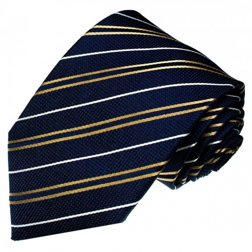 Seidenkrawatte Shop! Gold CANA Schal, Krawatte Decken & - Online Herren Streifen LORENZO Blau der
