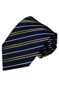 Krawatte Seide Blau Gold LORENZO CANA