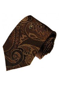 Krawatte 100% Seide Paisley Braun Mocca LORENZO CANA