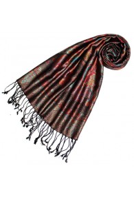 Herrenschal 100% Seide Paisley Rot Blau schwarz LORENZO CANA