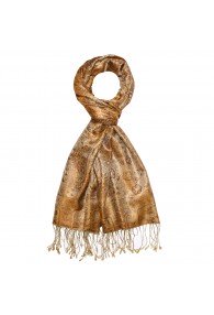Schal Herren Seide Paisley braun gold beige LORENZO CANA