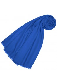 Kaschmir Herrenschal Uni Twill Enzianblau LORENZO CANA